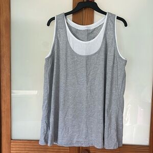 Gray and white tank top